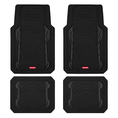 Rubbermaid Car Floor Mat, Heavy Duty All-Weather Full Set with Aluminum Inserts, Universal Trim-to-Fit