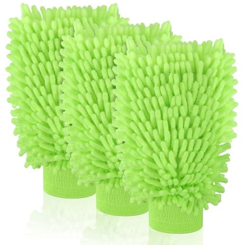 Mkobon Chenille Microfiber Car Wash Mitt 3-Pack