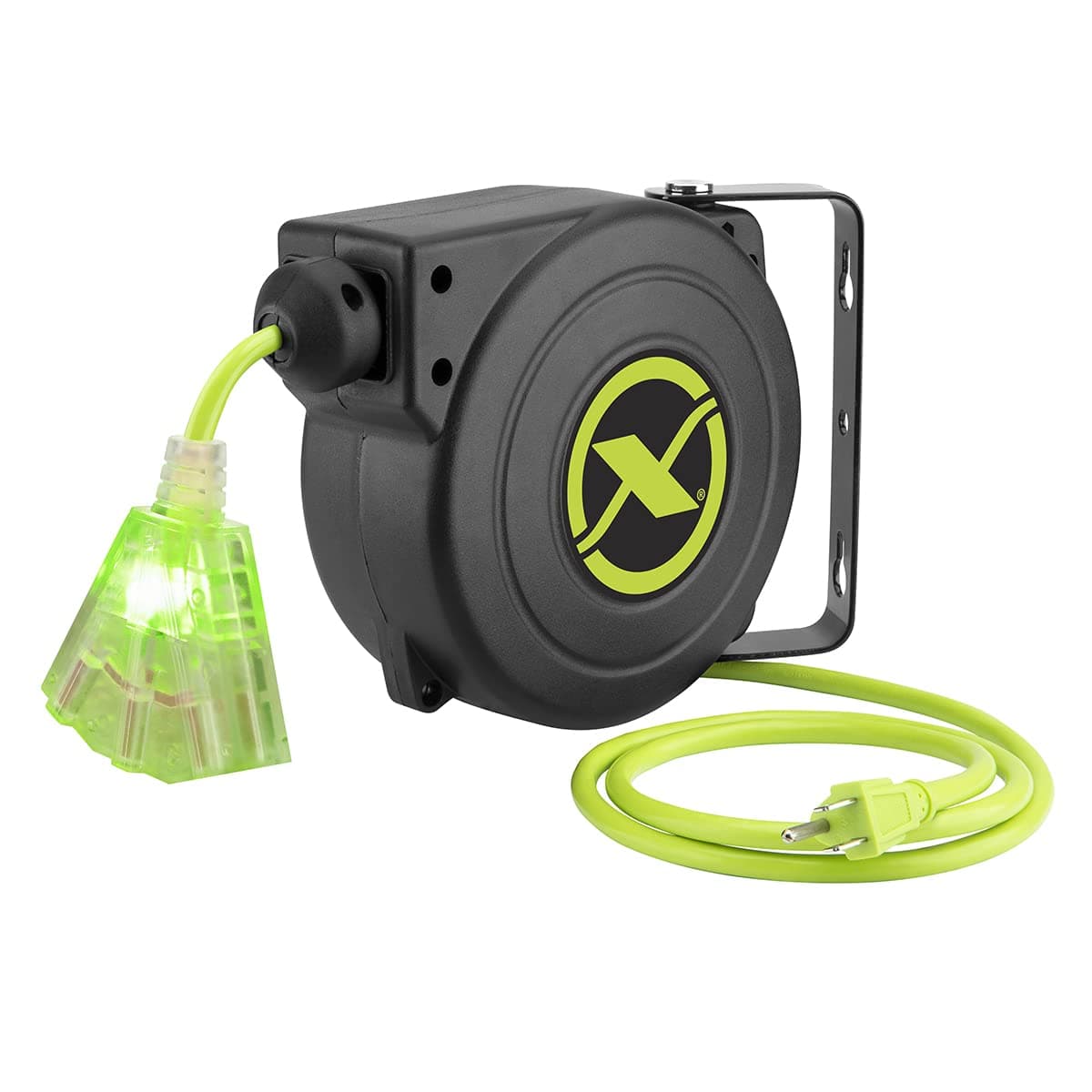 Flexzilla Retractable Extension Cord Reel, 16/3 AWG, 25 ft, ZillaGreen