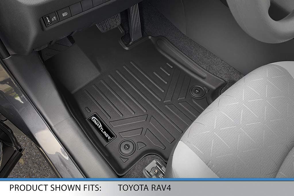 SMARTLINER All Weather Custom Fit Floor Mats 2 Row Liner Set for 2019-2025 Toyota RAV4