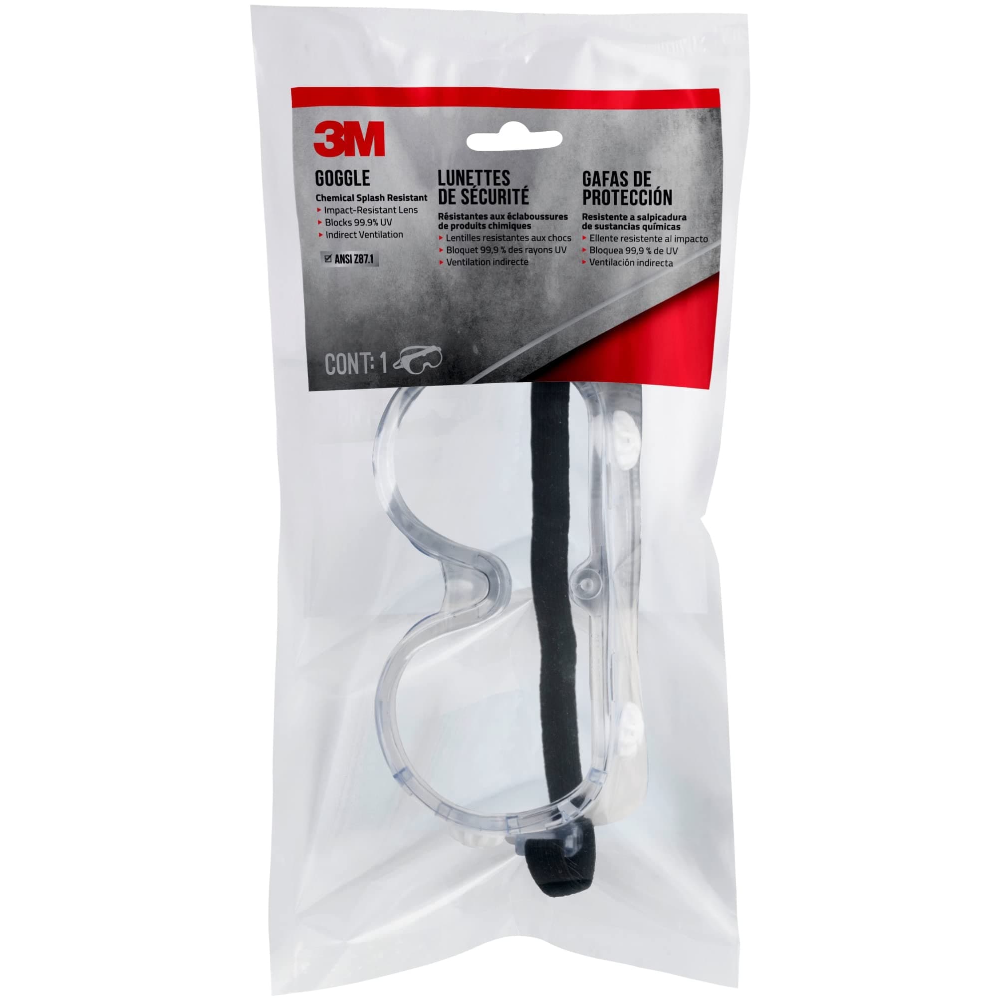 3M Chemical Splash Goggle 91252H1-DC-10