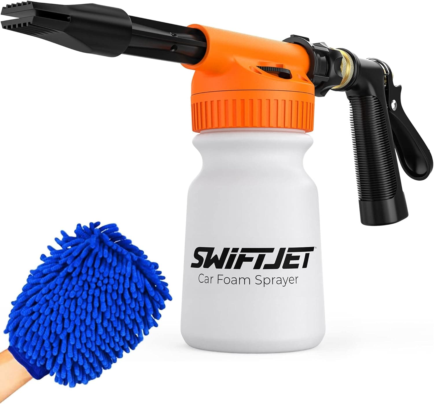 SwiftJet Car Wash Foam Gun + Microfiber Wash Mitt