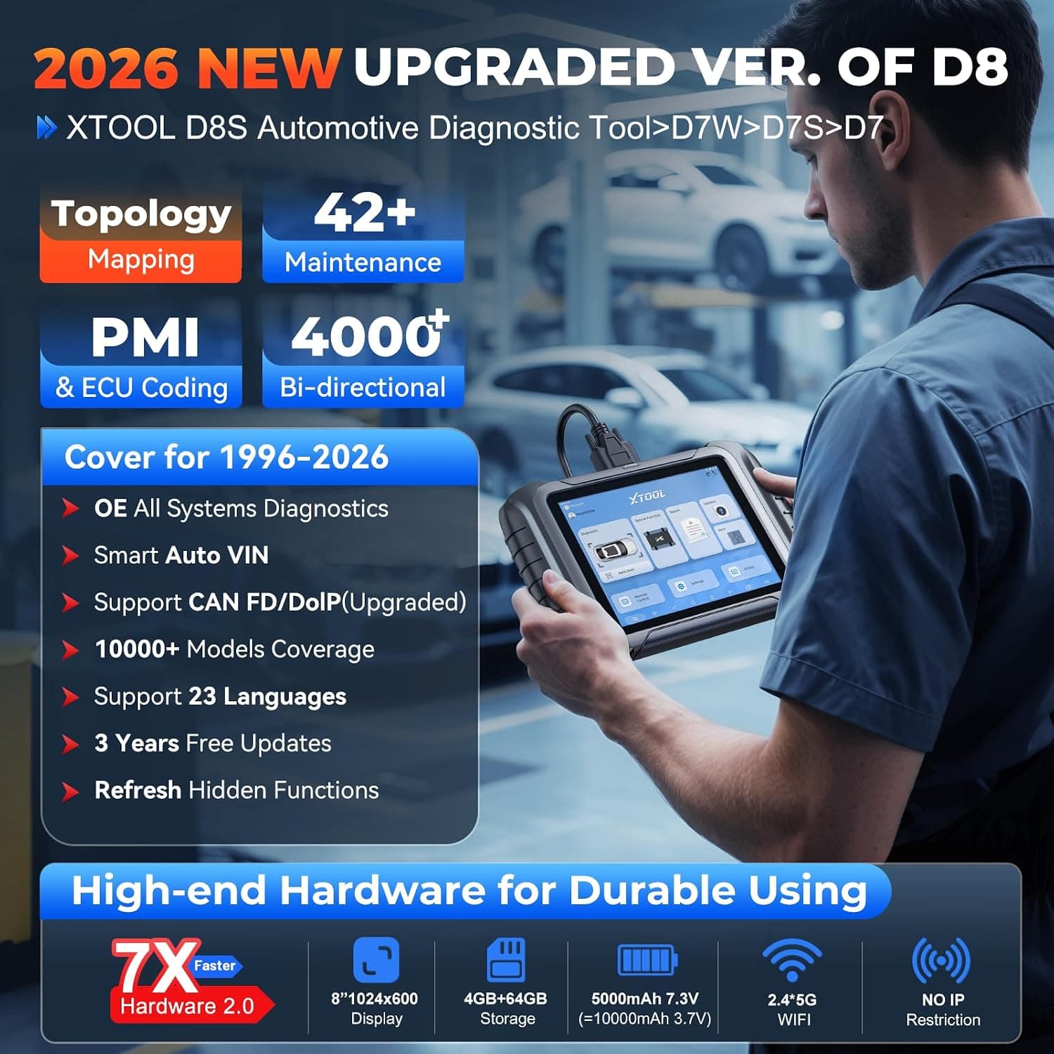 XTOOL D8S AI-Assisted Bidirectional OBD2 Scanner
