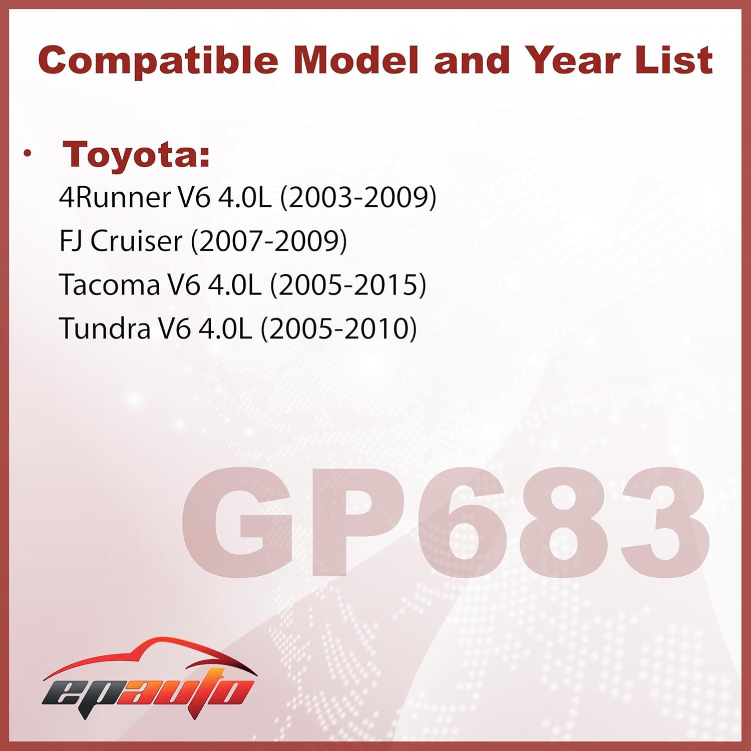EPAuto GP683 Engine Air Filter