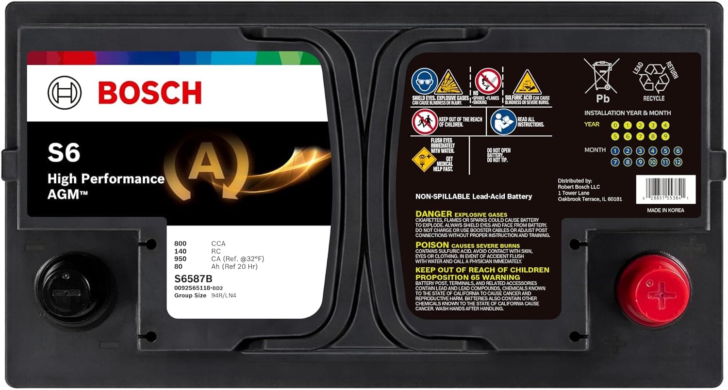Bosch S6587B High Performance AGM Group 94R Battery