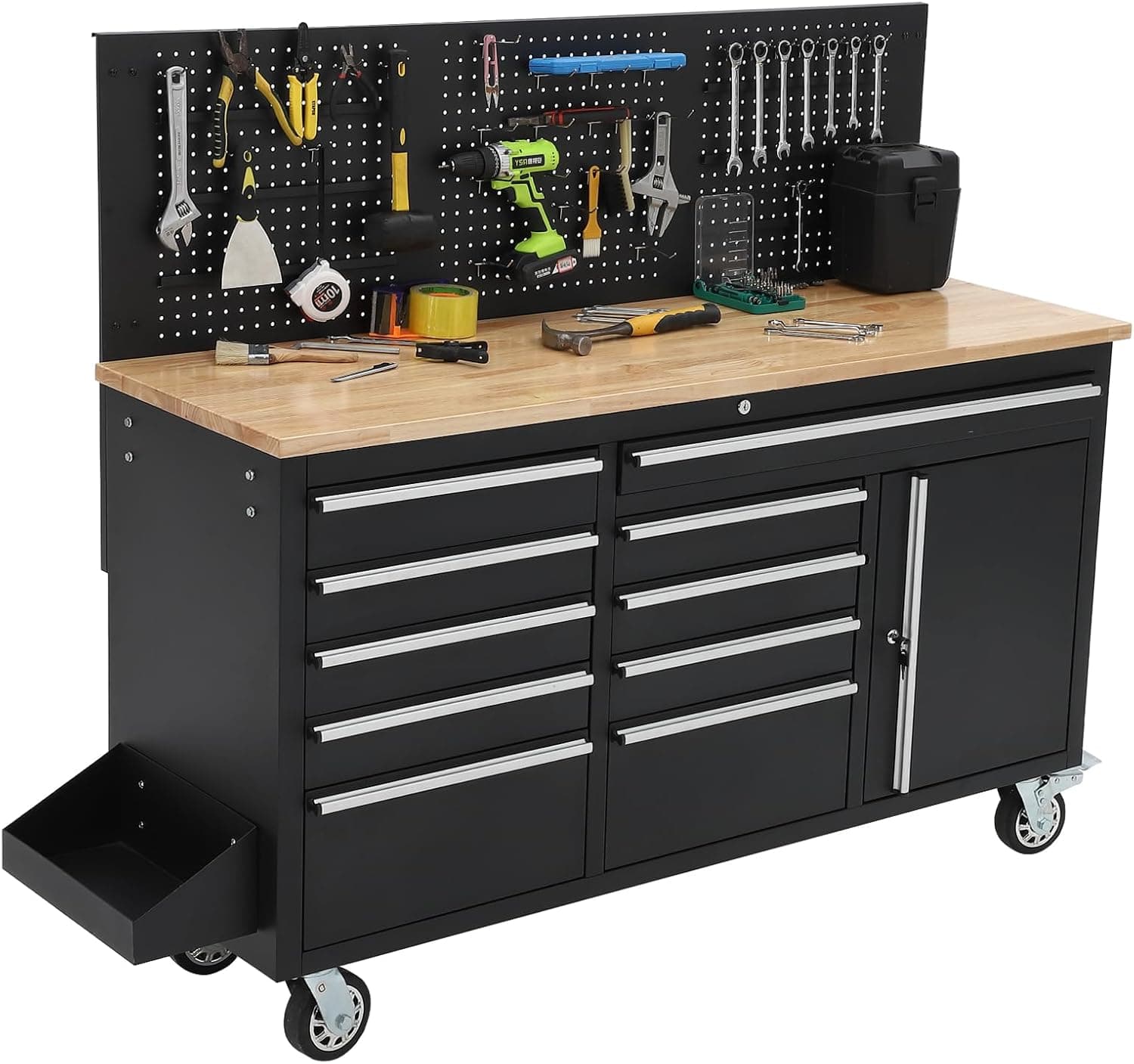 GAOMON 61-Inch 10-Drawer Rolling Tool Chest and Workbench