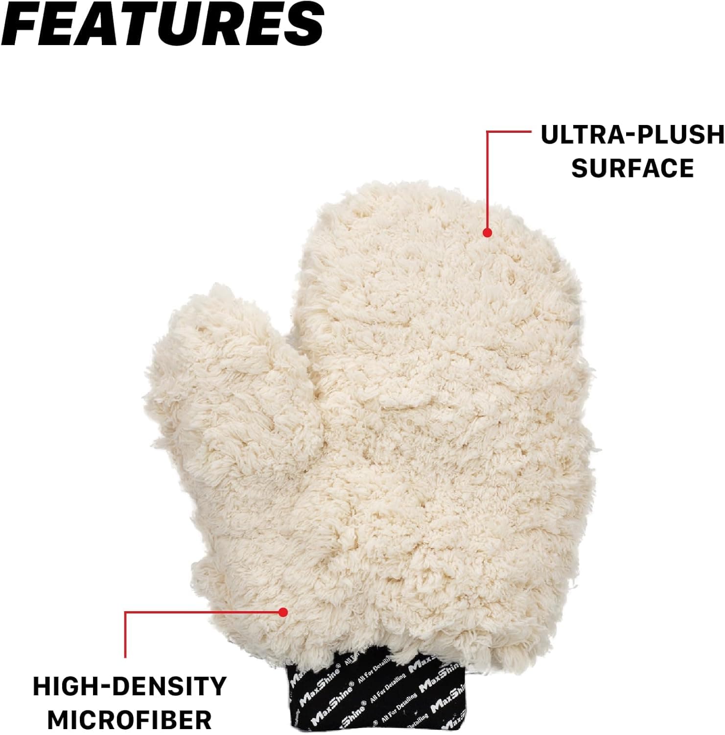 Maxshine Ultra-Plush Microfiber Car Wash Mitt with Thumb