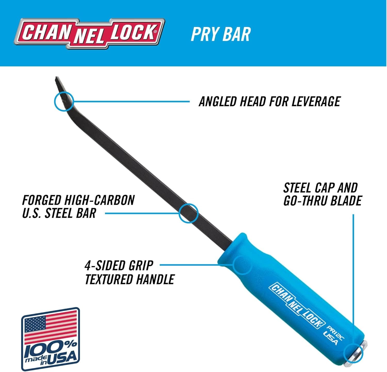 Channellock PRY-3C Professional Pry Bar Set, 3-Piece (12, 17, 25 in.)