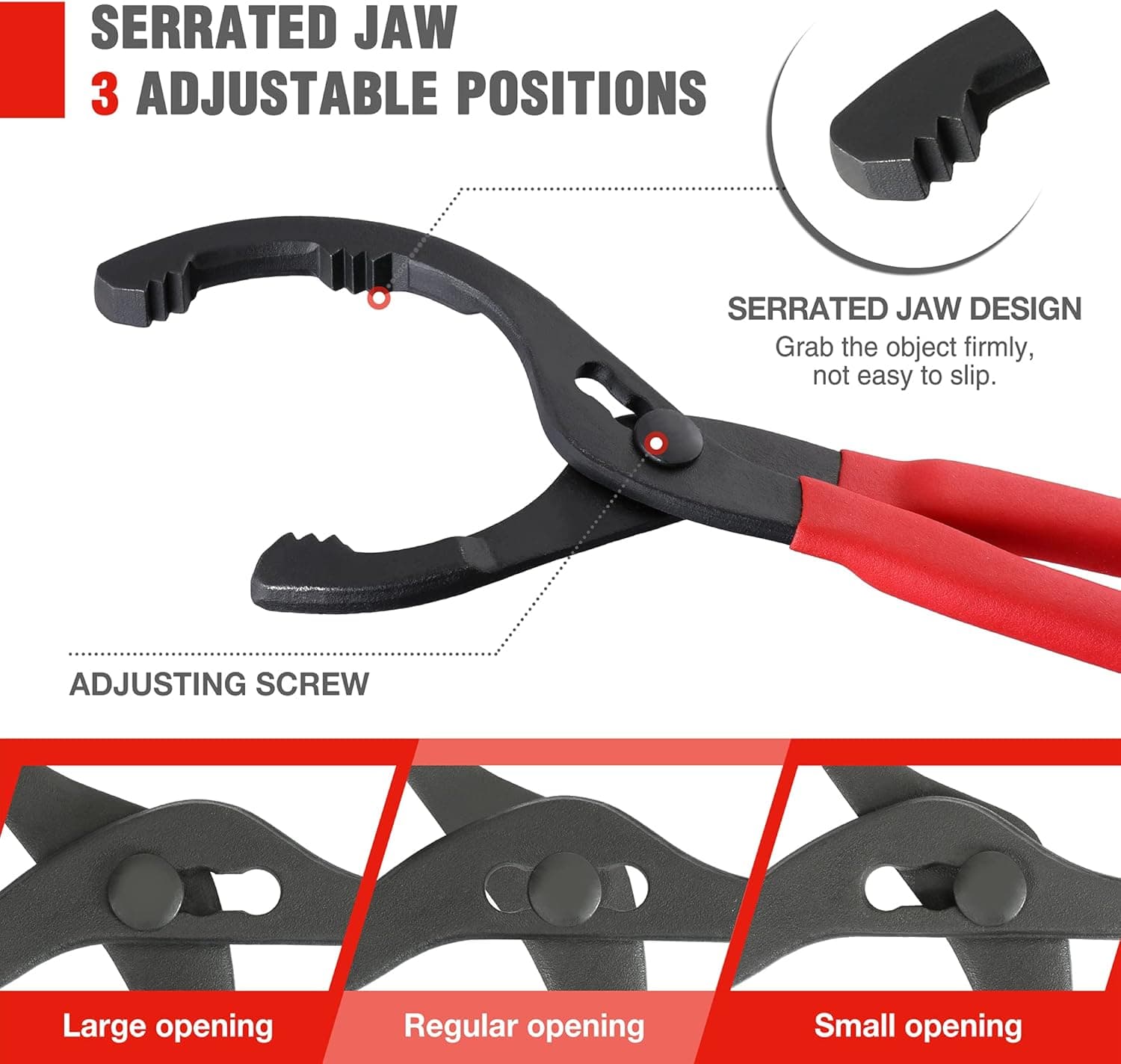 WORKPRO W114083A 12" Adjustable Oil Filter Pliers