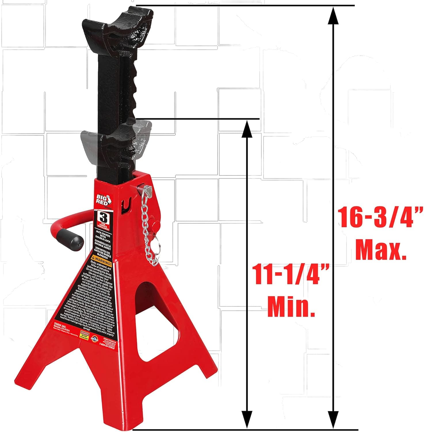 Torin (BIG RED) BIG RED T43002A 3-Ton Double Locking Jack Stands