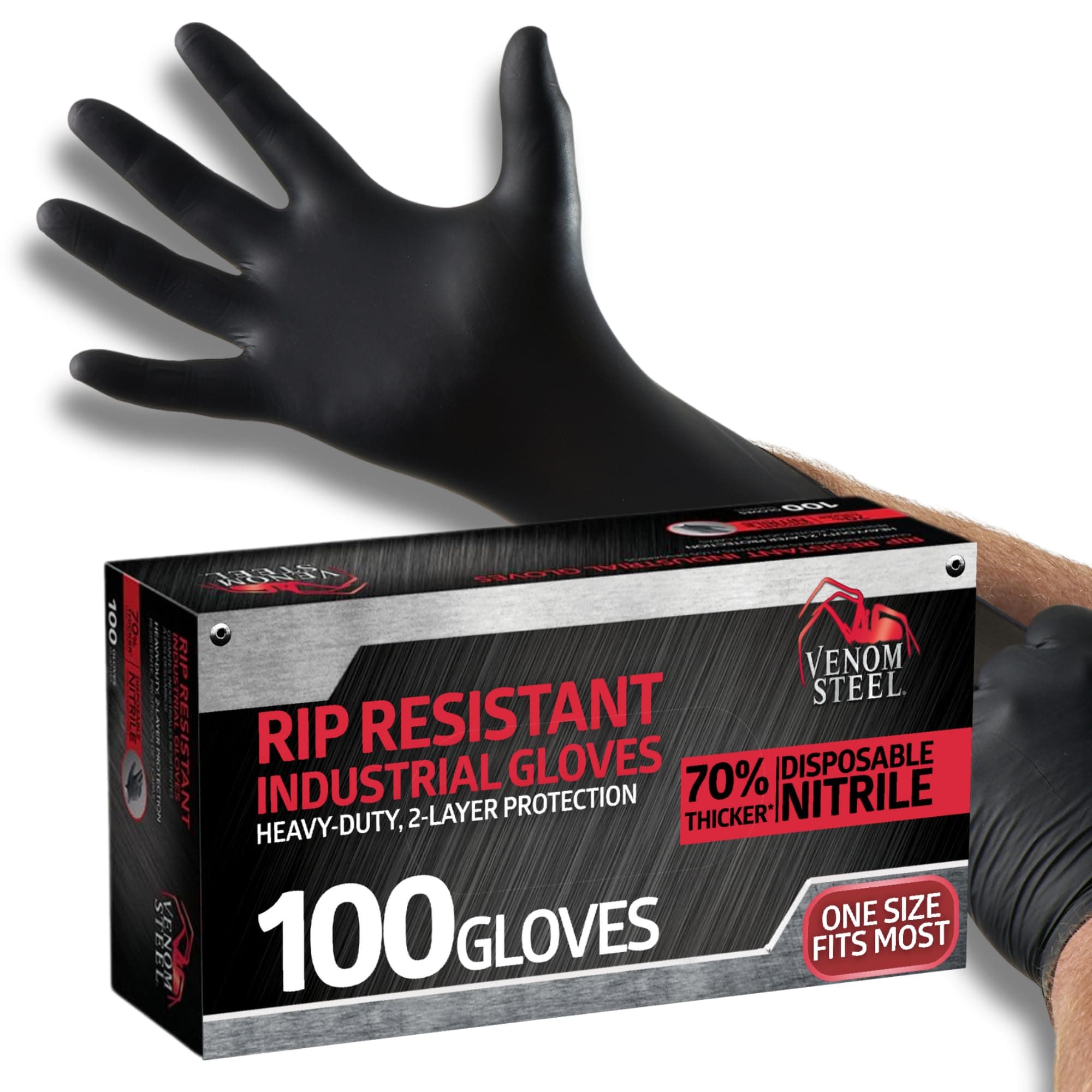 Venom Steel Premium Industrial Nitrile Gloves, 6 mil