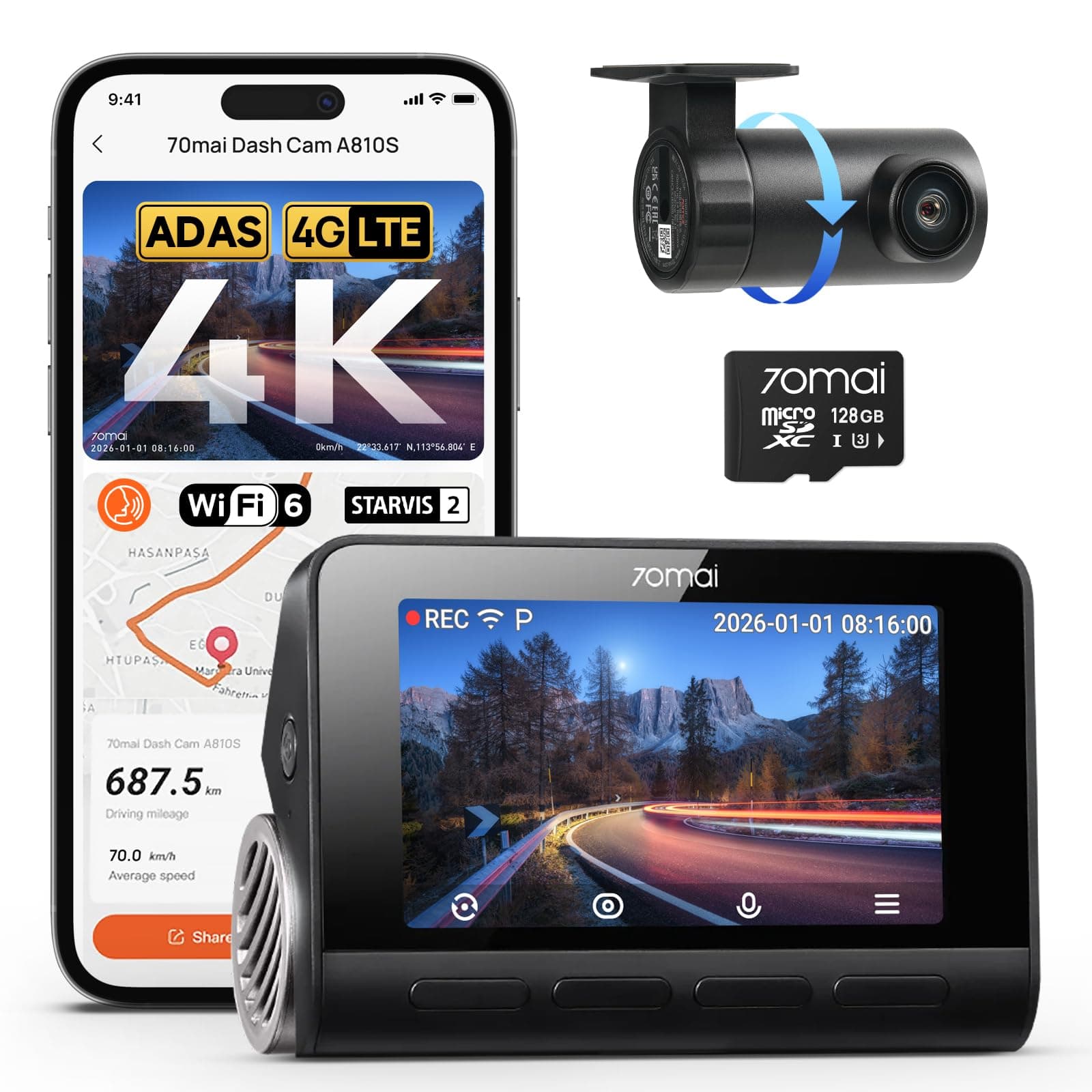 70mai 4K Dash Cam A810S