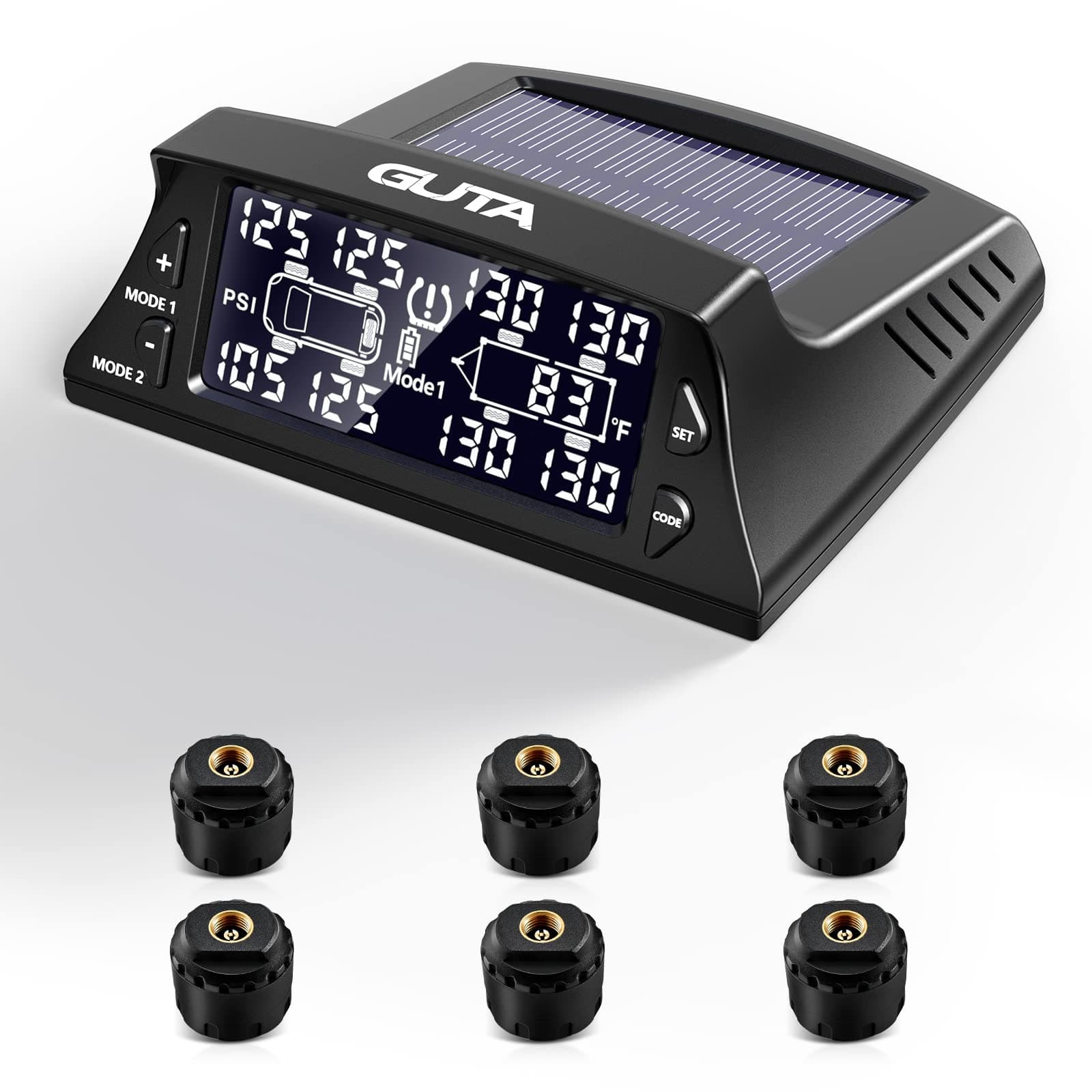 GUTA RV Solar Tire Pressure Monitoring System — 6-Sensor Kit (M20)