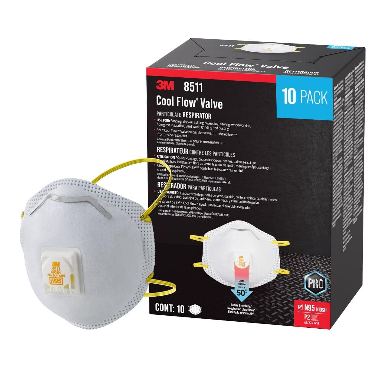 3M 8511 N95 Particulate Respirator with Cool Flow Valve