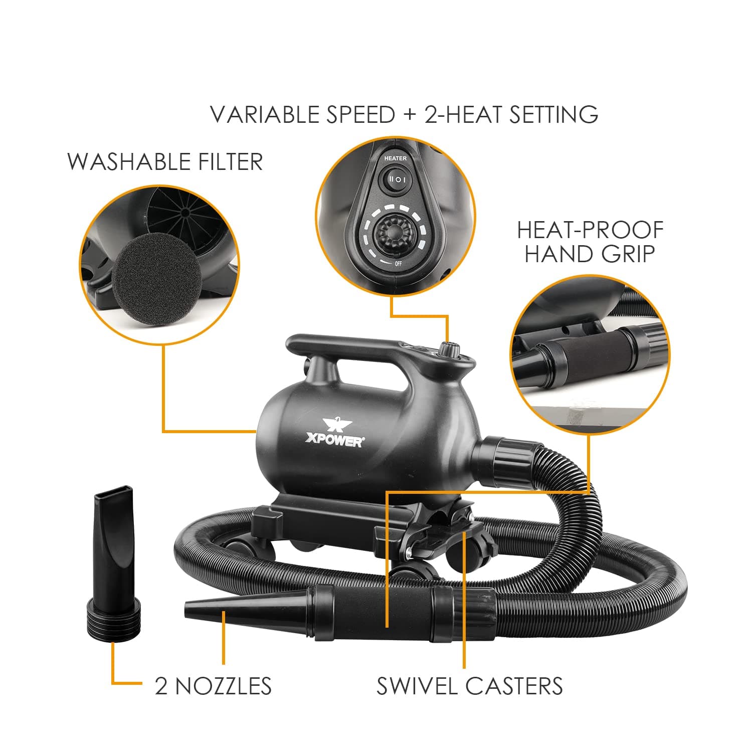 XPOWER A-12 Professional Car Dryer Blower