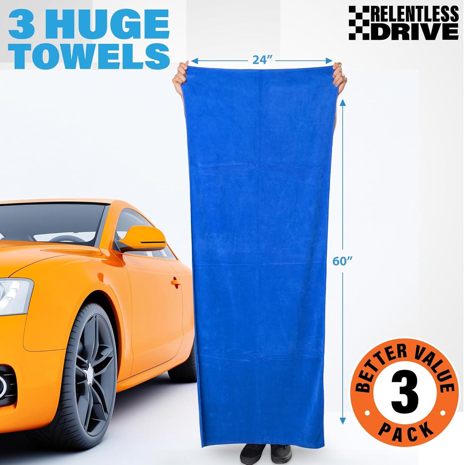 Relentless Drive Neighbor's Envy XL Microfiber Drying Towels (3-Pack)