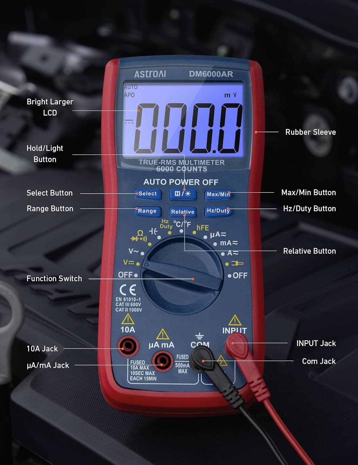 AstroAI Digital Multimeter TRMS 6000 Counts (DM6000AR)
