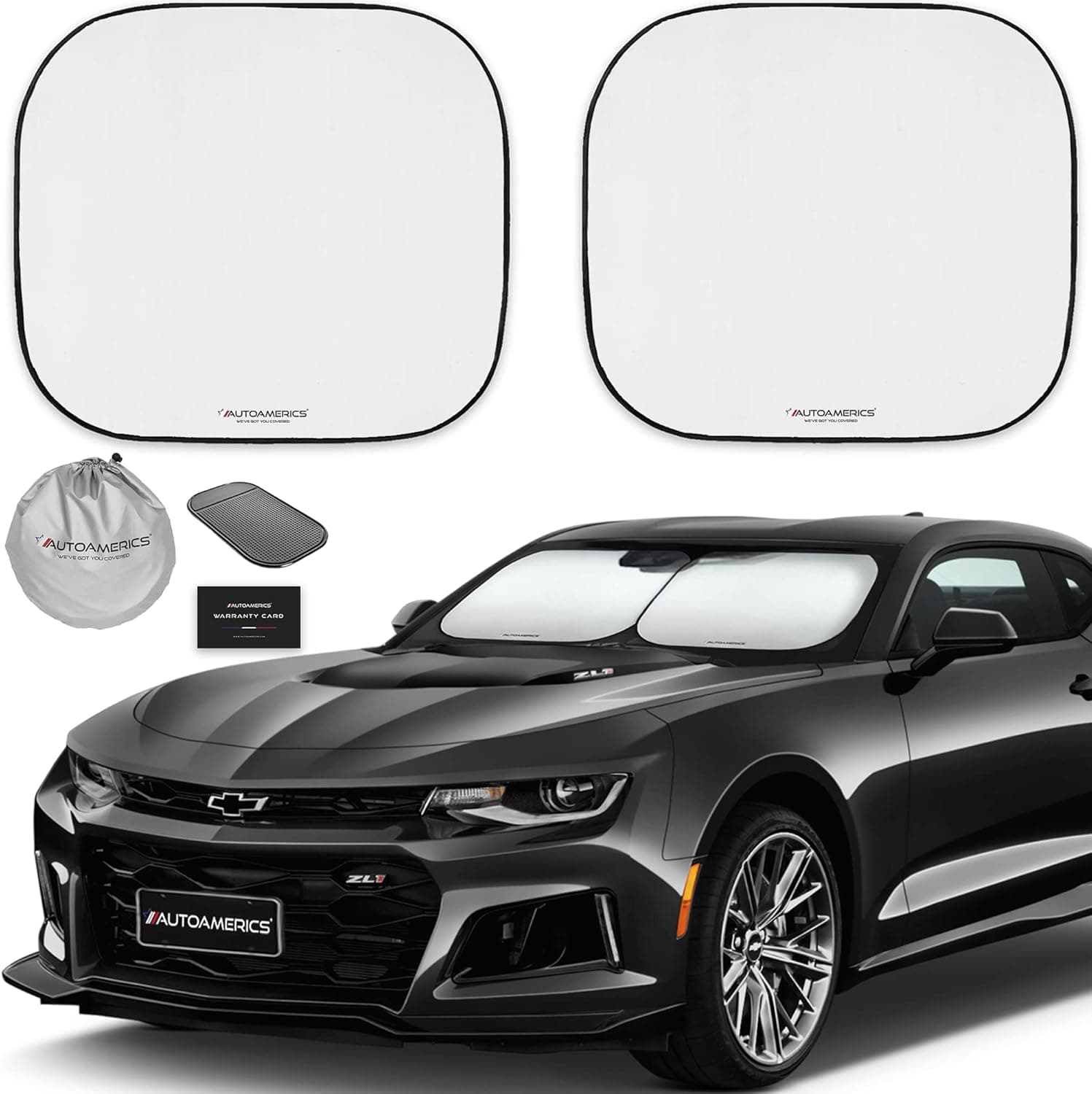 Autoamerics 2-Piece Windshield Sun Shade