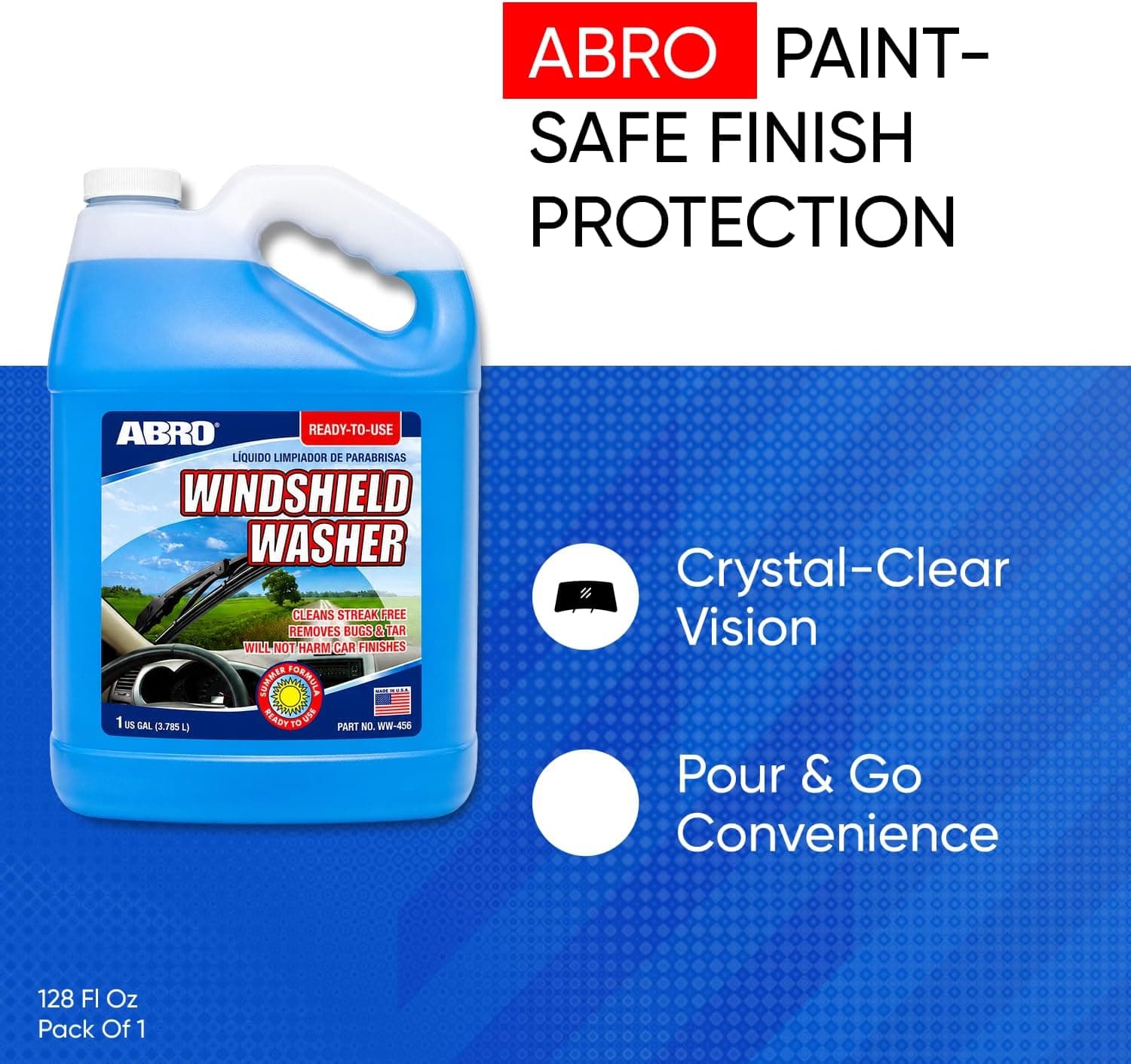 ABRO Windshield Washer Fluid Ready to Use Formula