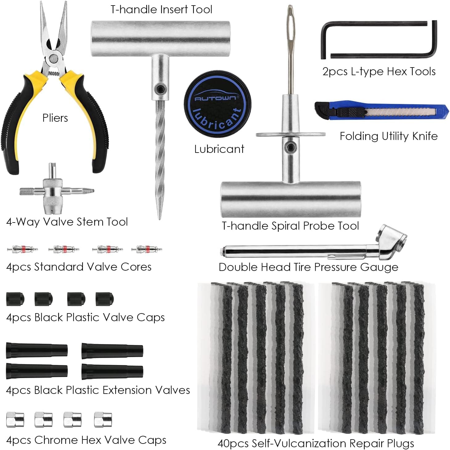 AUTOWN 68-Piece Tire Repair Kit