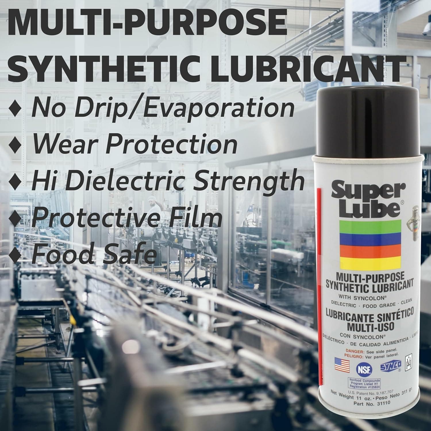 Super Lube 31110 Multi-Purpose Synthetic Lubricant with Syncolon (PTFE)
