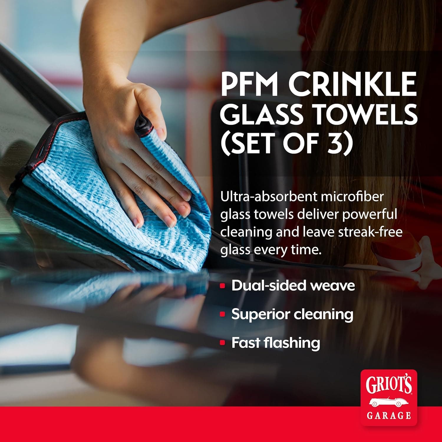 Griot's Garage PFM Crinkle Glass Towels (Set of 3)