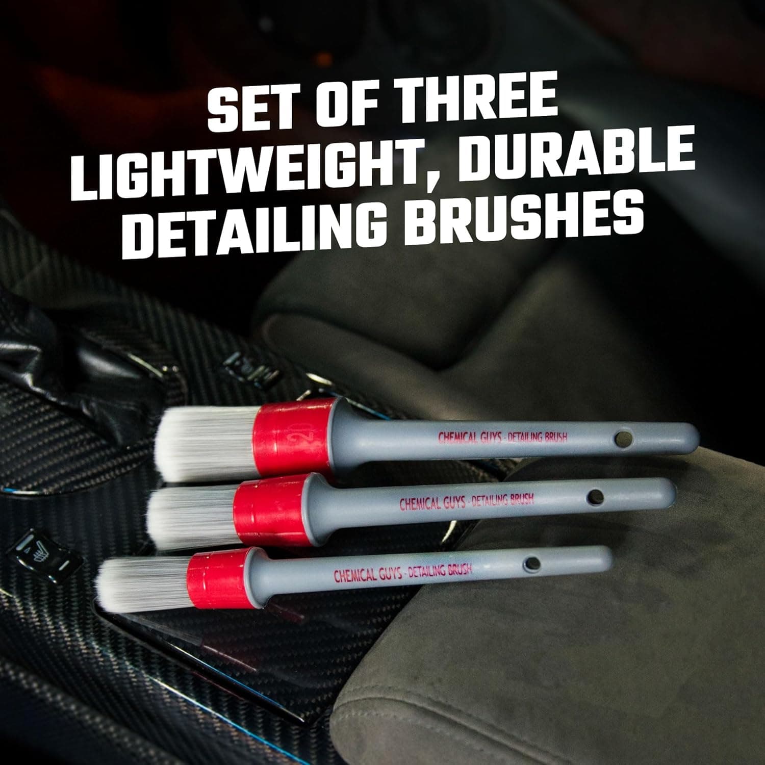 Chemical Guys All in the Details Interior Detailing Brush Set
