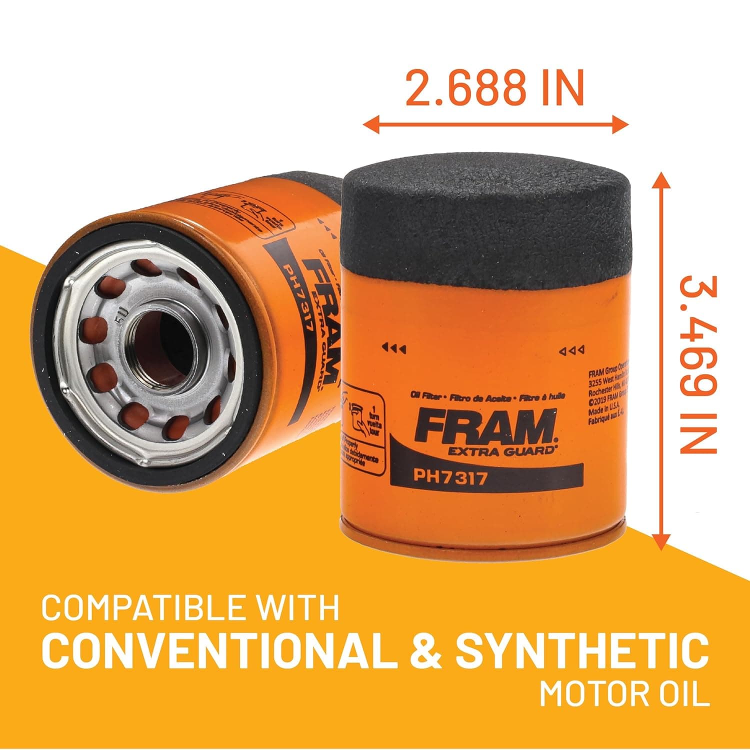 FRAM EG+ PH7317P 10K Mile Spin-On Engine Oil Filter