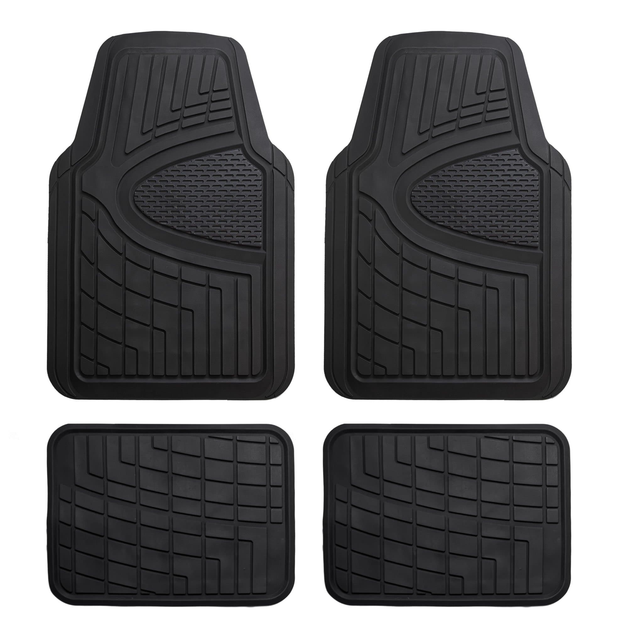 FH Group Automotive Floor Mats - Heavy-Duty Rubber, Universal Fit Full Set, Climaproof & Trimmable
