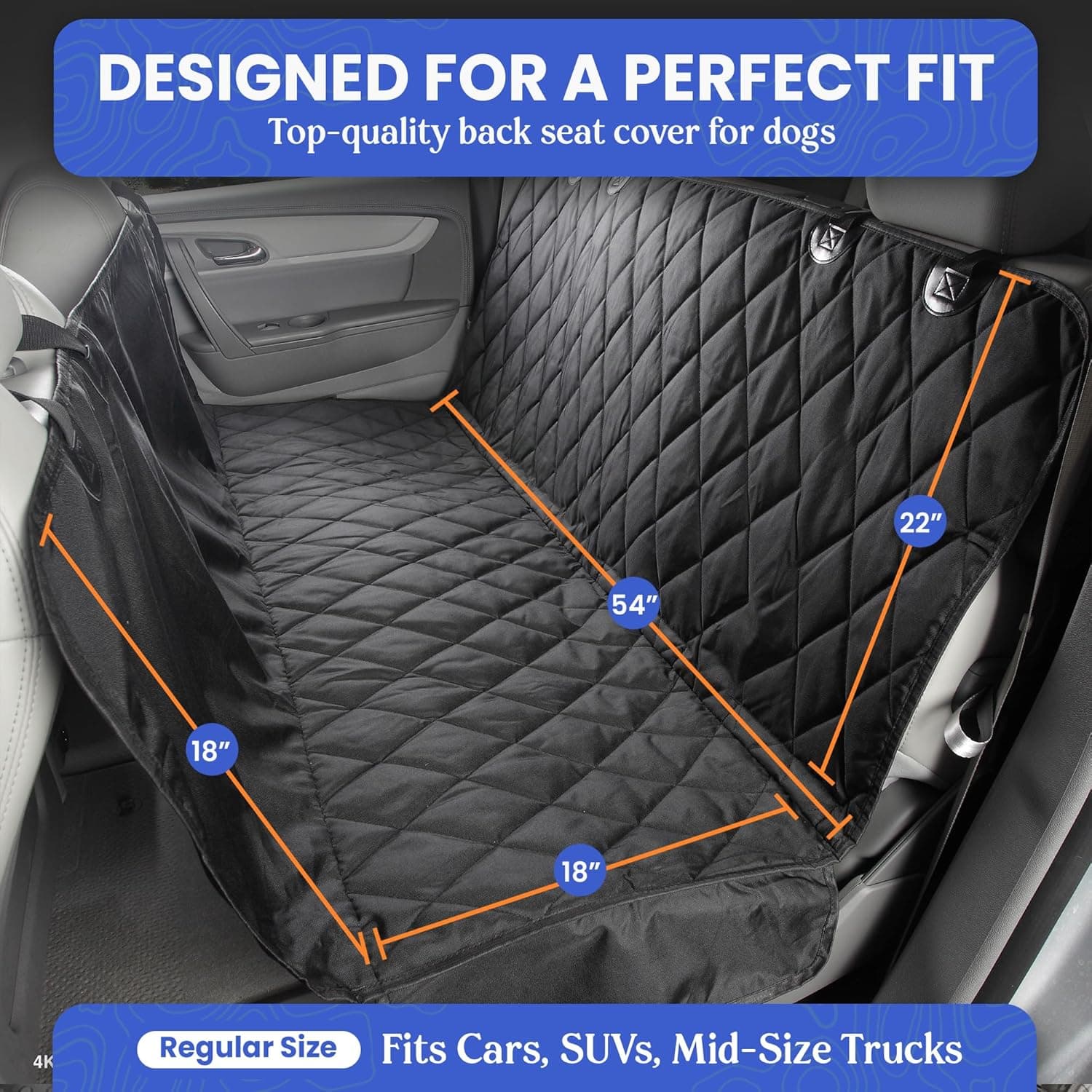 4Knines Dog Backseat Cover with Hammock