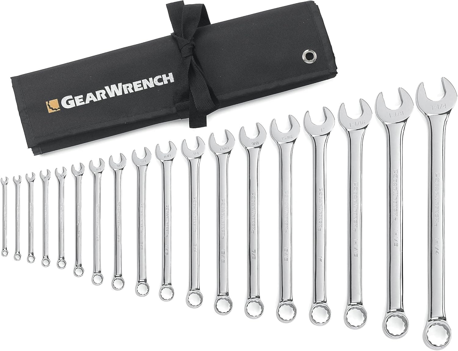 GEARWRENCH 81917 18-Piece 12-Point Long Pattern Combination SAE Wrench Set