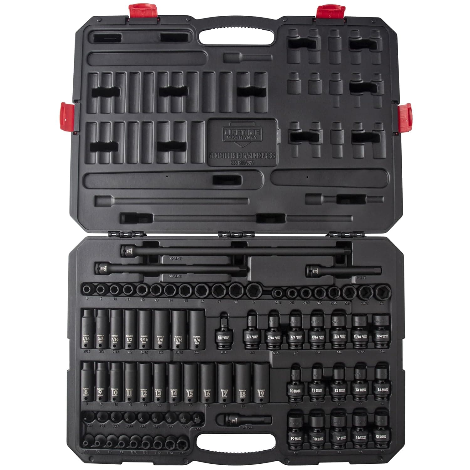 Sunex Tools 3580 80-Piece 3/8 Inch Drive Master Impact Socket Set