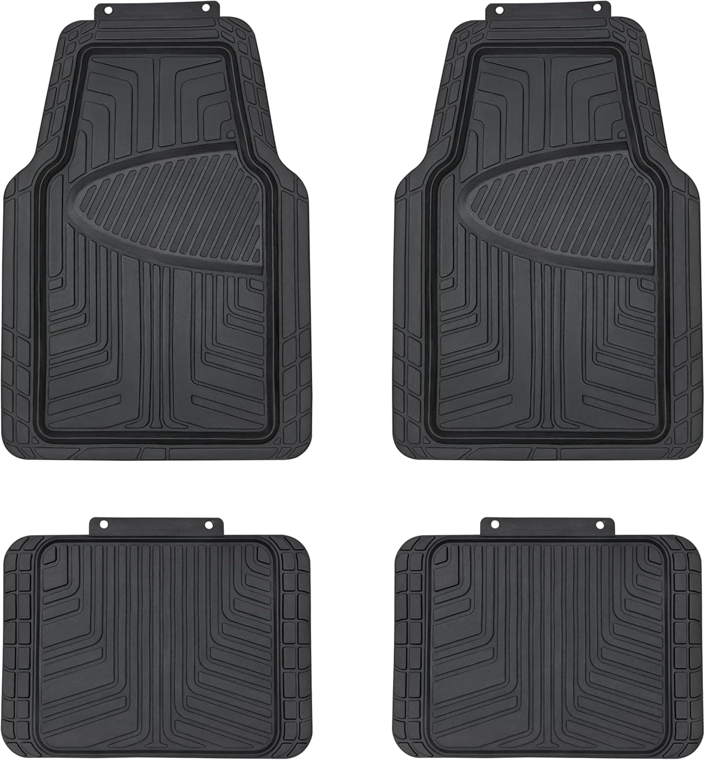 Amazon Basics 4-Piece Premium All-Season Anti-Slip Rubber Floor Mats