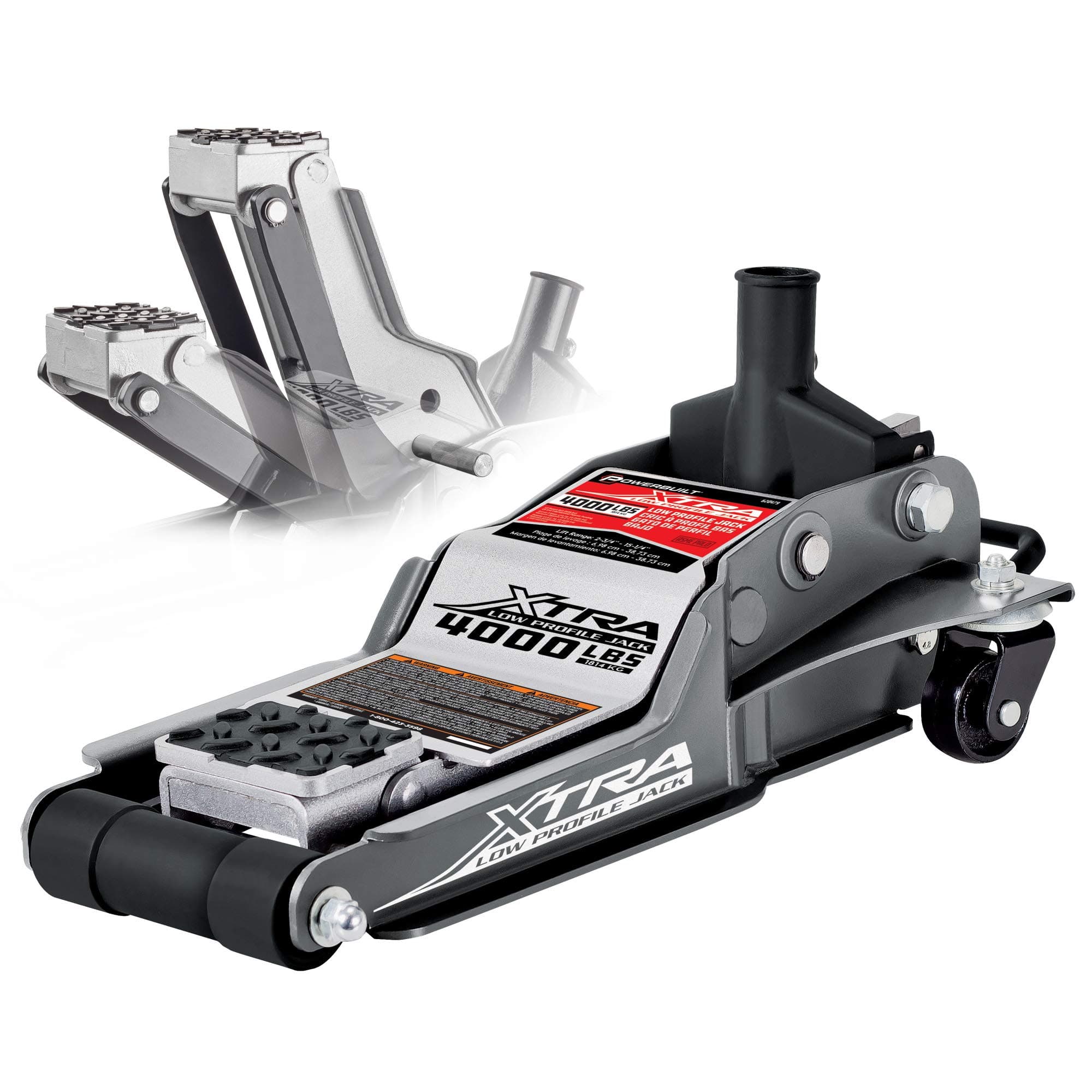 Powerbuilt 620479E Xtra Low Profile Floor Jack with Safety Bar (2-Ton)