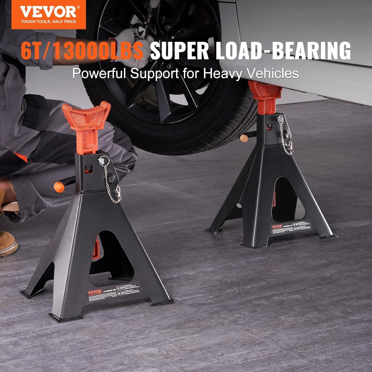 VEVOR 6 Ton Jack Stands (13,000 lbs) Double Locking