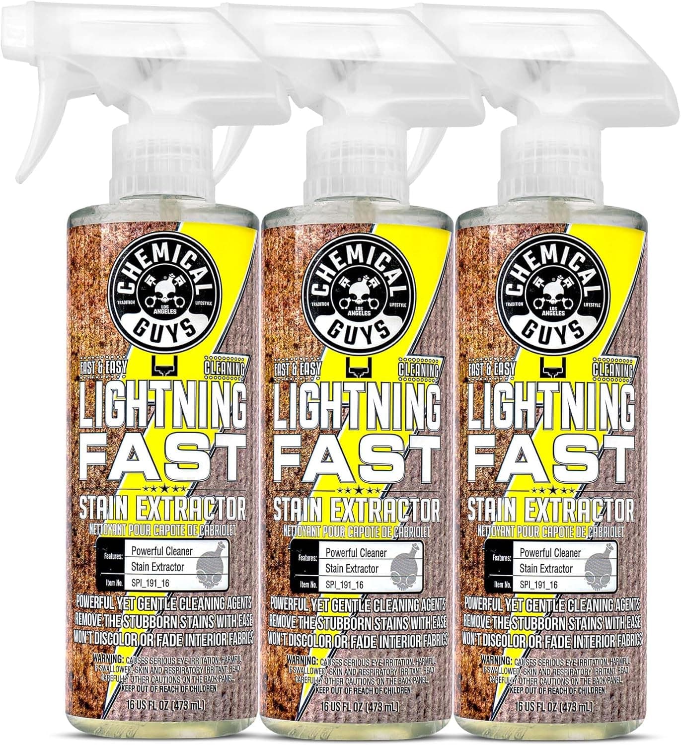 Chemical Guys Lightning Fast Stain Extractor (16 oz, 3-Pack)