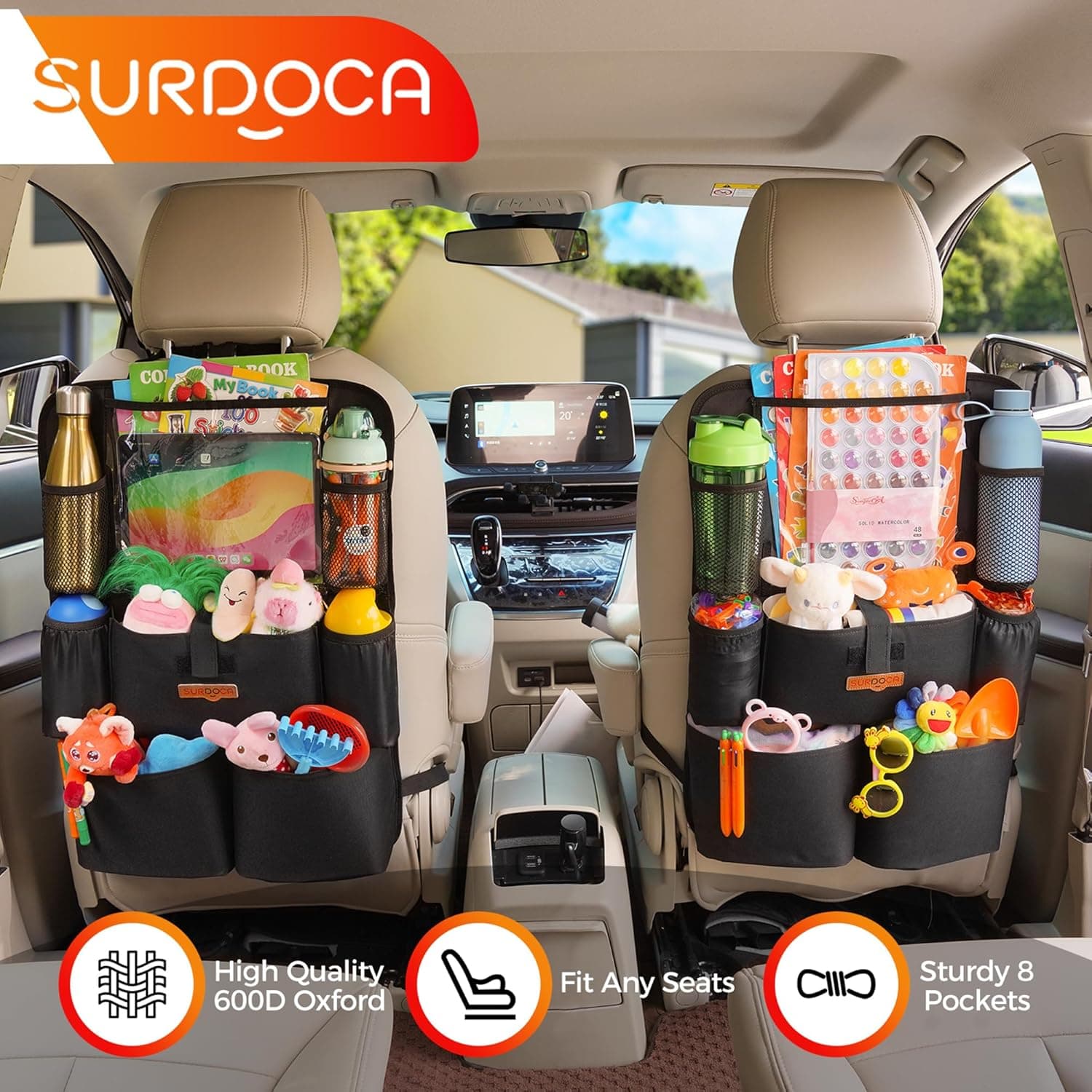 SURDOCA Upgraded Car Back Seat Organizer