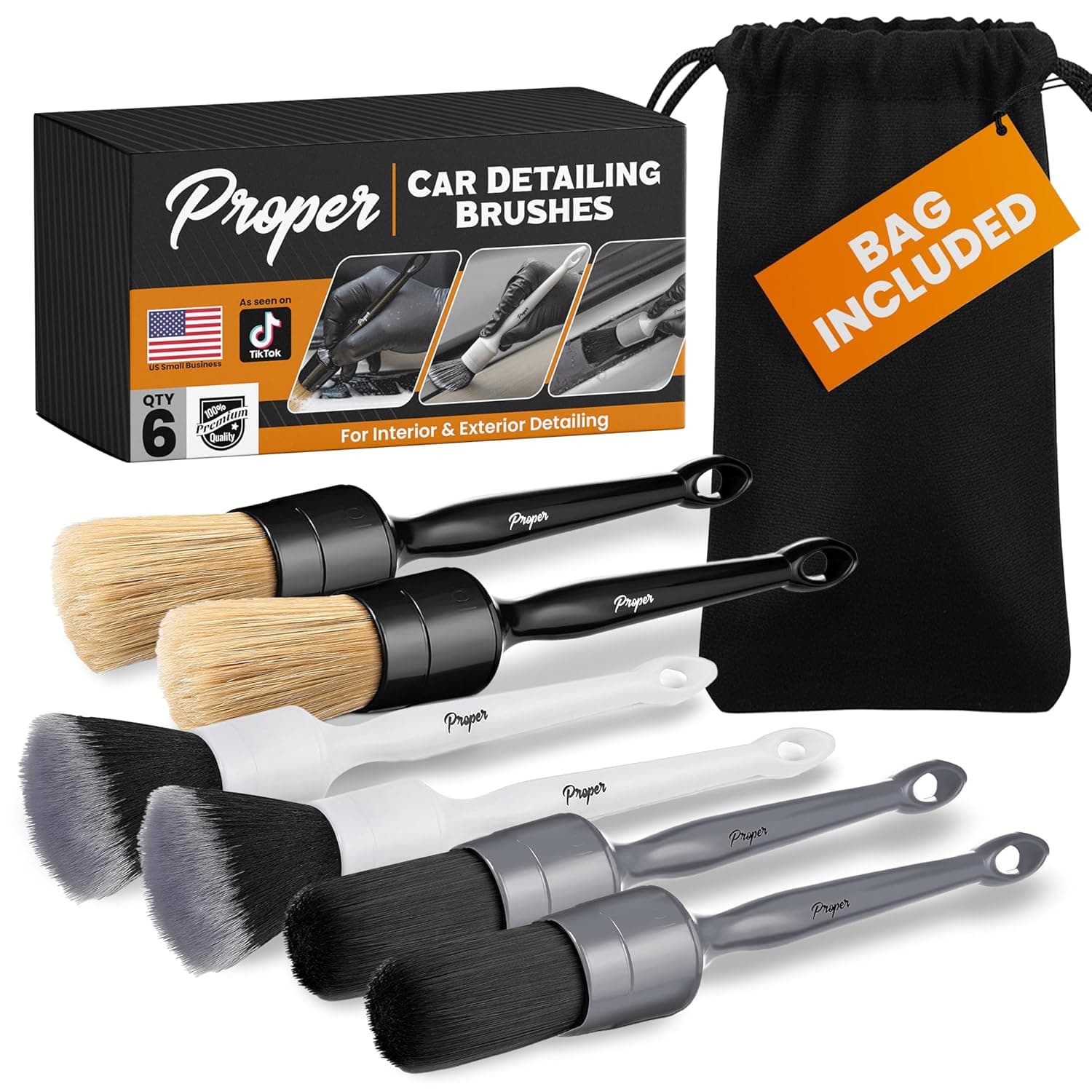 Proper Detailing Co. Premium Car Detailing Brush Set