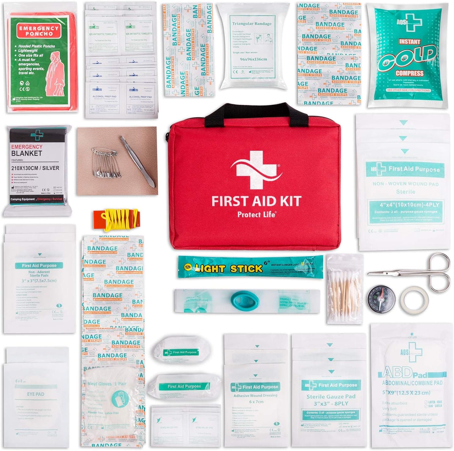 Protect Life Survival First Aid Kit, 200 Piece