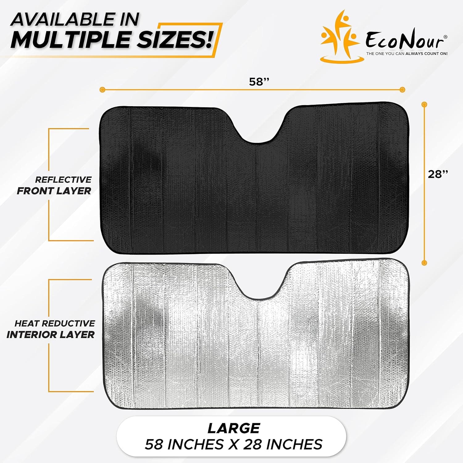 EcoNour Accordion Car Windshield Sun Shade