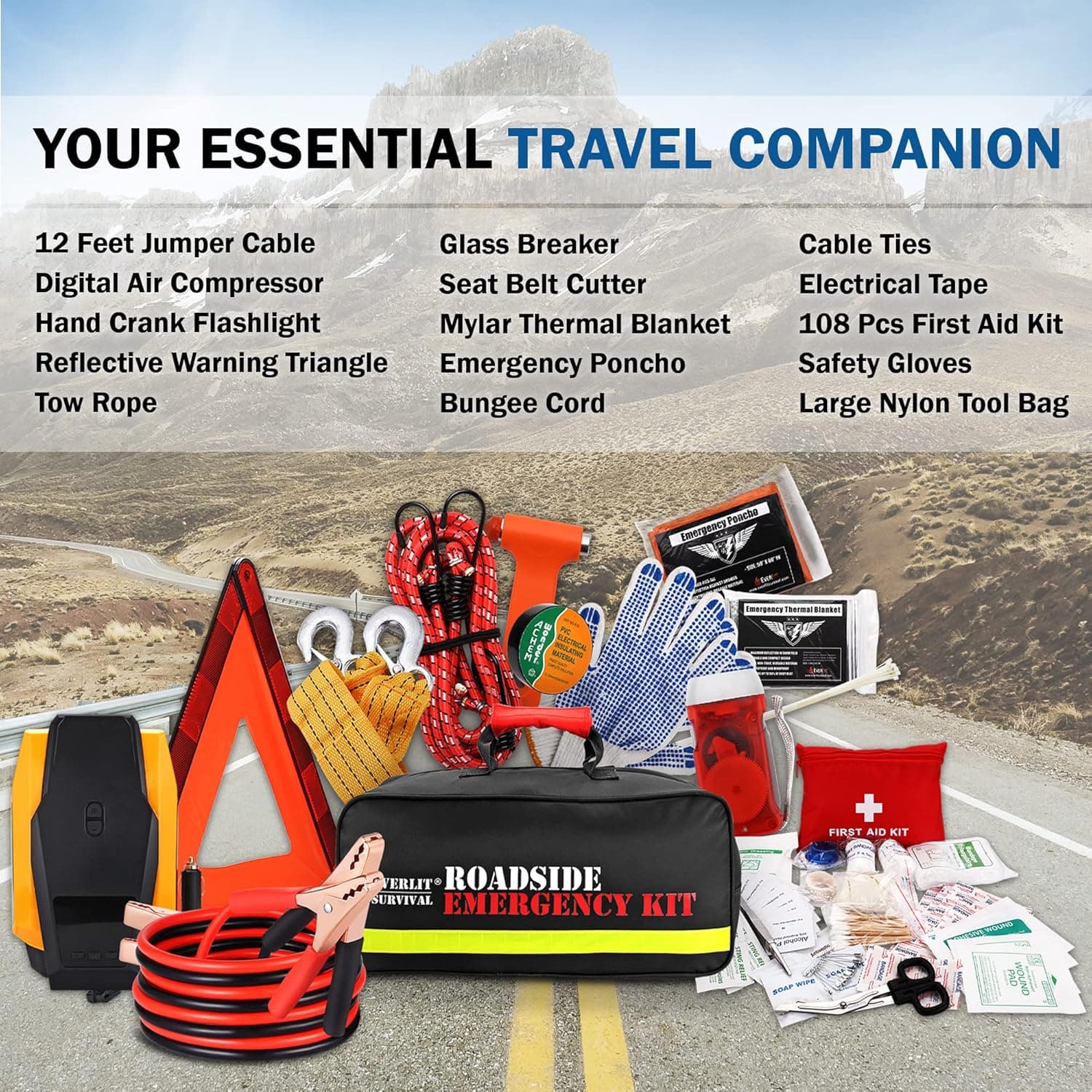 Everlit Survival Car Emergency Kit
