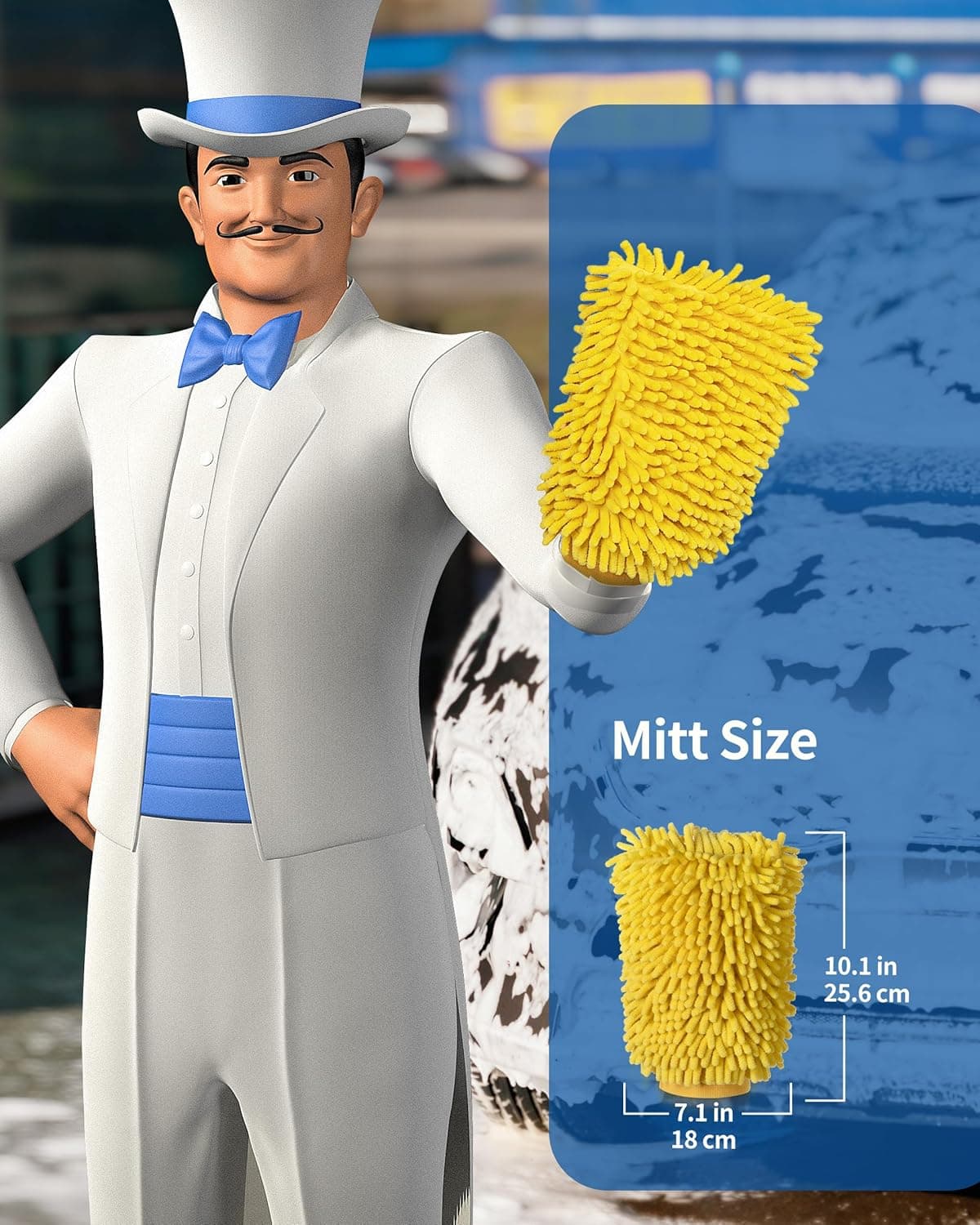 MR.SIGA MR.SIGA Premium Microfiber Soft Chenille Car Wash Mitt