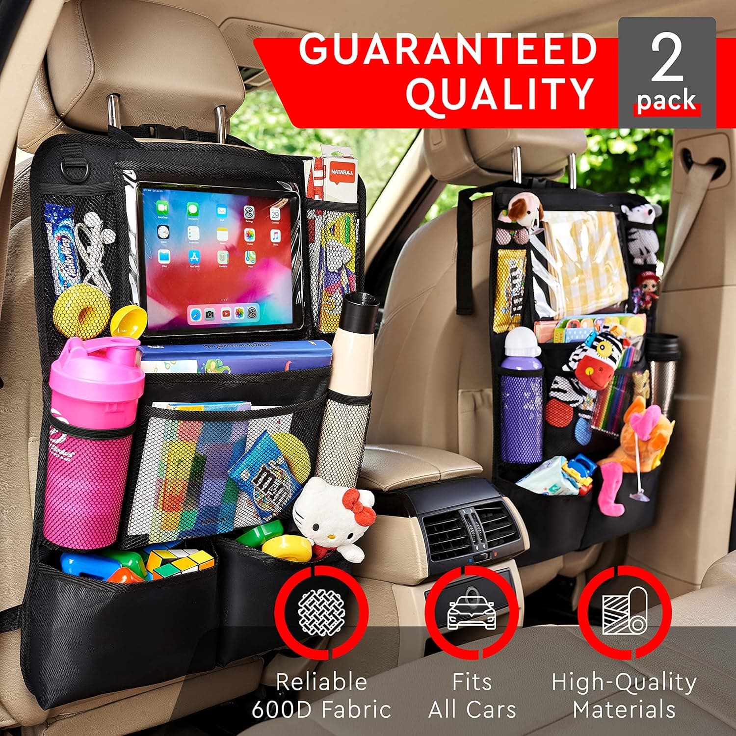 Helteko Backseat Car Organizer Kick Mats (2-Pack)