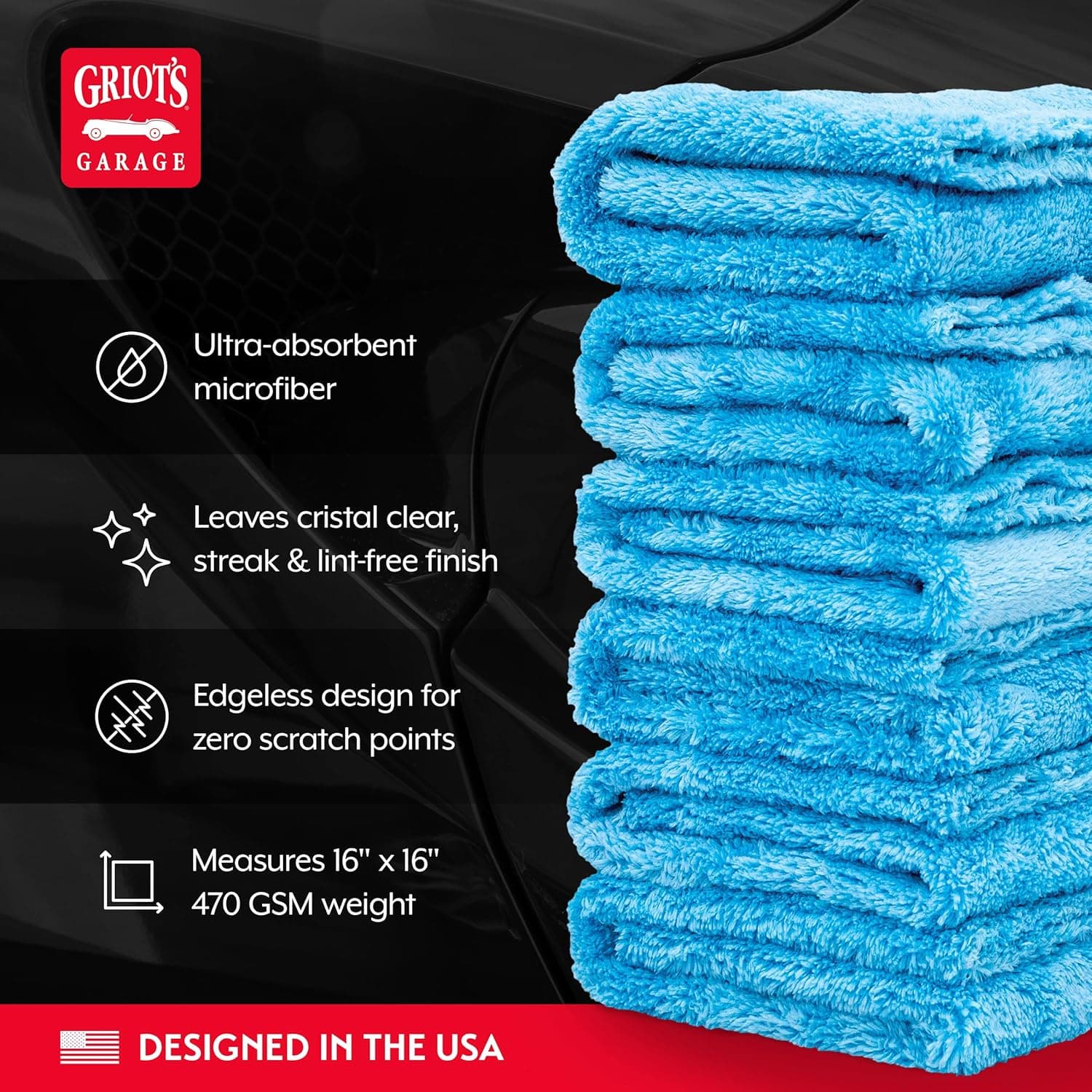 Griot's Garage Microfiber Plush Edgeless Towels