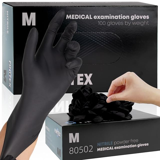 FINITEX Black Nitrile Disposable Gloves