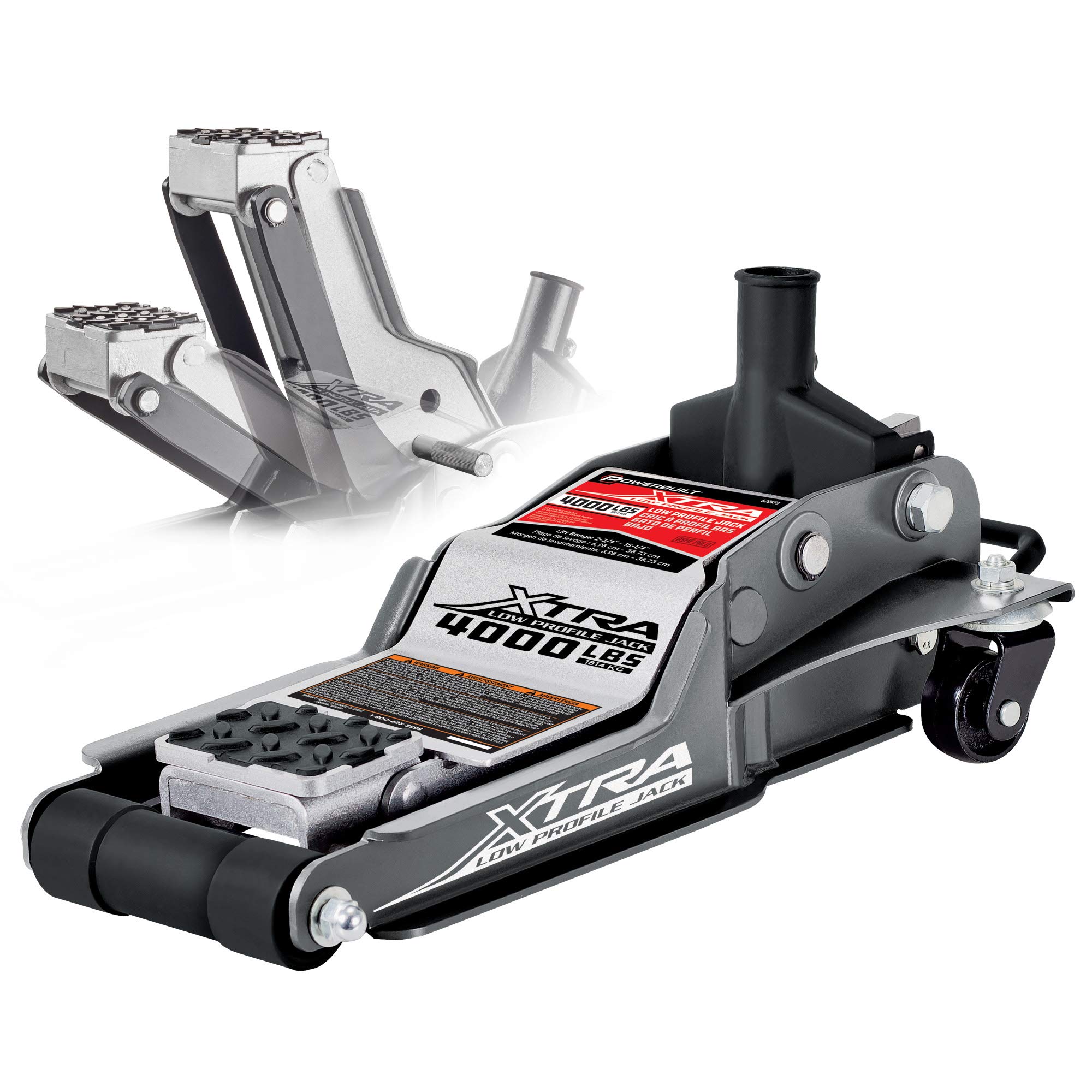 Powerbuilt 620479E Xtra Low Profile Floor Jack with Safety Bar (2-Ton)