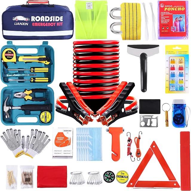 LIANXIN Roadside Assistance Emergency Kit (142-Piece)
