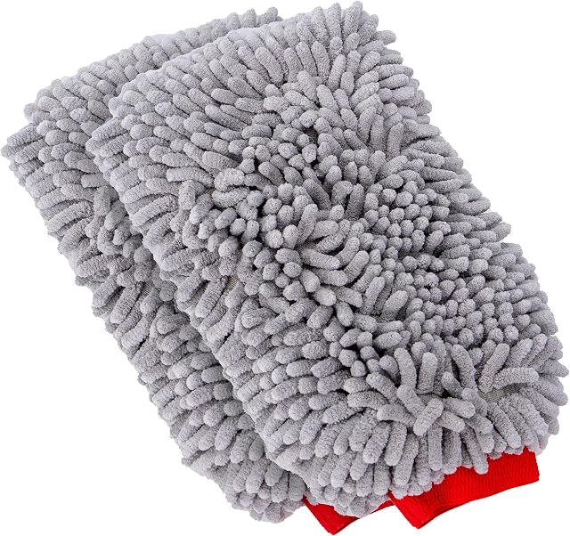 Mothers Premium Chenille Car Wash Mitt, 2-Pack