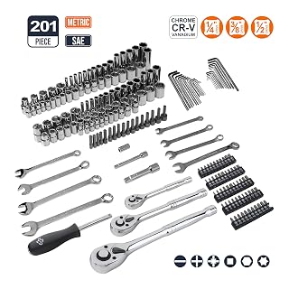 Amazon Basics 201-Piece Mechanic's Socket Tool Set with Case