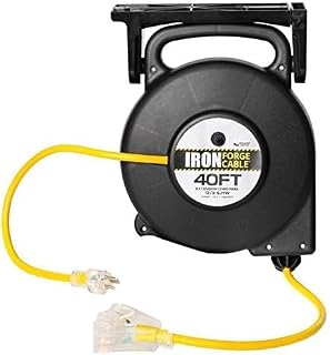 Iron Forge Cable Retractable Extension Cord Reel 40 ft